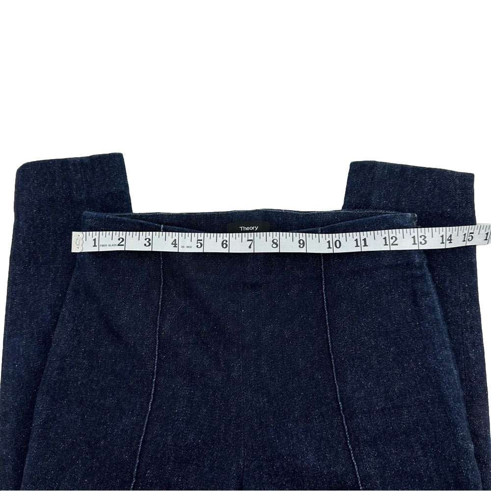 Theory Leggings Women's Size 2 Dark Denim Nep High Waisted Skinny Seamed - Picture 9 of 13